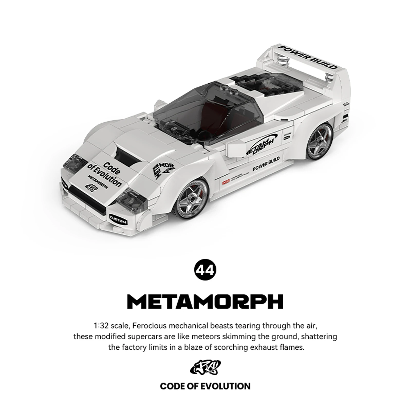 1:32 klassischer Sportwagen-Modell, Baustein, Supercar, Desktop-Ornamente, Sammelspielzeug, kreatives Geschenk für Jungen und Männer, mit Display-Box