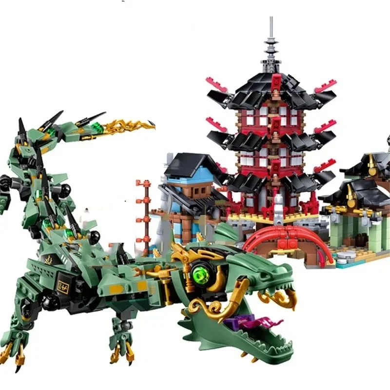 

MOC Temple of Airjitzu and Dragon Building Blocks Fit 70612 Bricks Kids Educational Toys