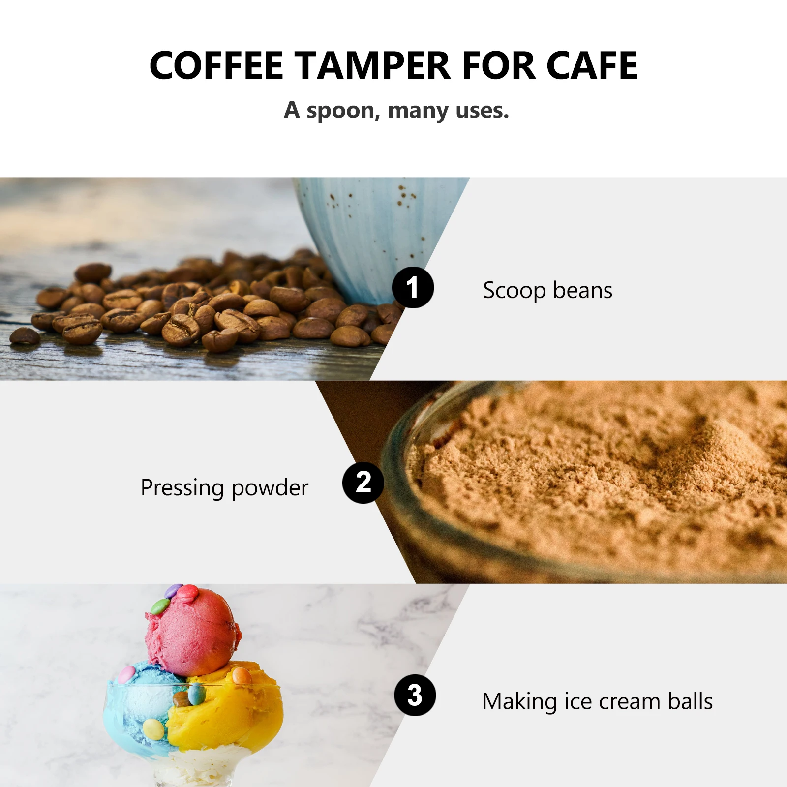 

1pc Coffee Scoop Tamper 2-In-1 Stainless Steel Espresso Tamping Spoon Compact Dishwasher Safe Double End Design For Home