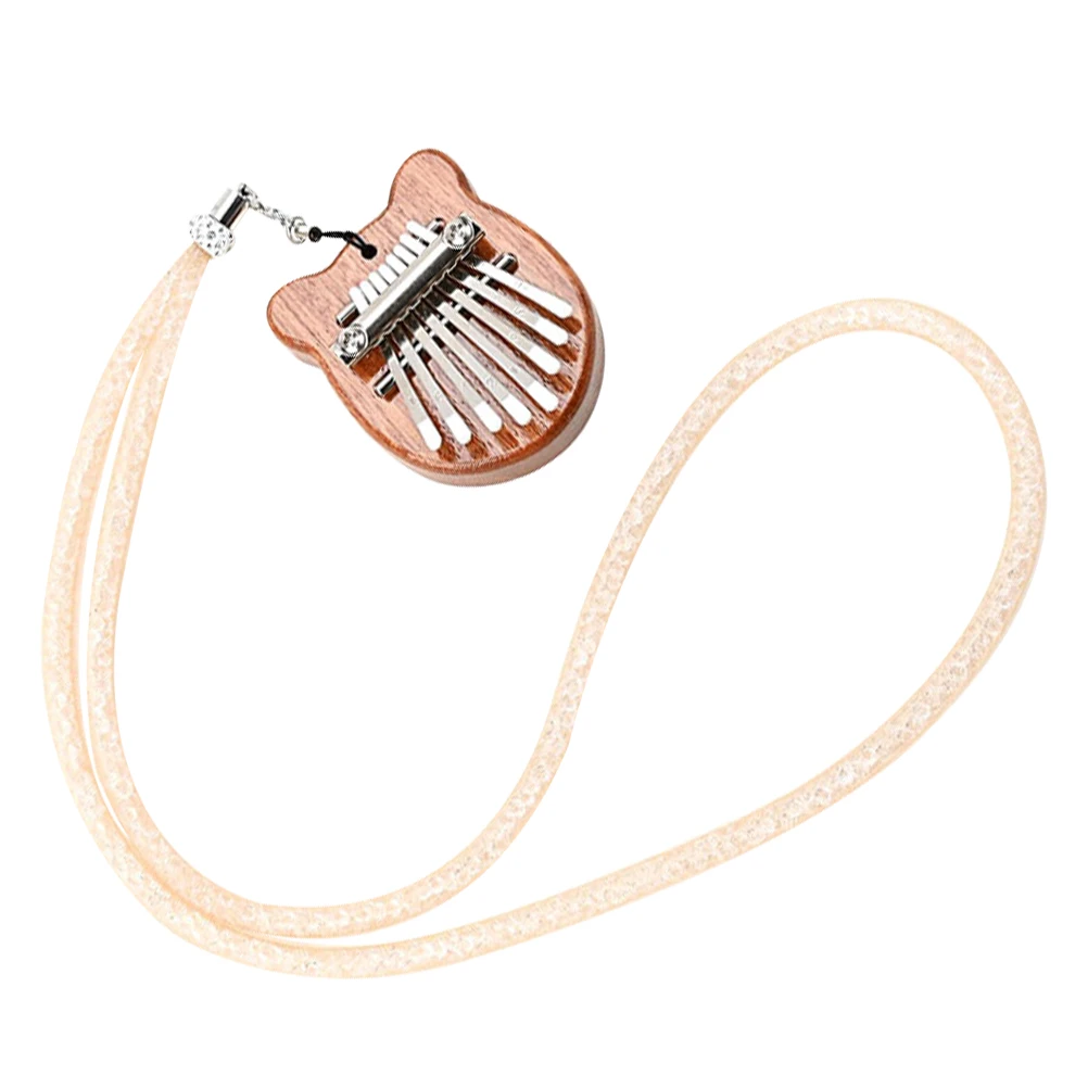 

Eight-tone Mini Pendant Portable Wooden Kalimba Finger Piano for Kids Beautiful Sound Melodious Melody Easy Operation Beginner