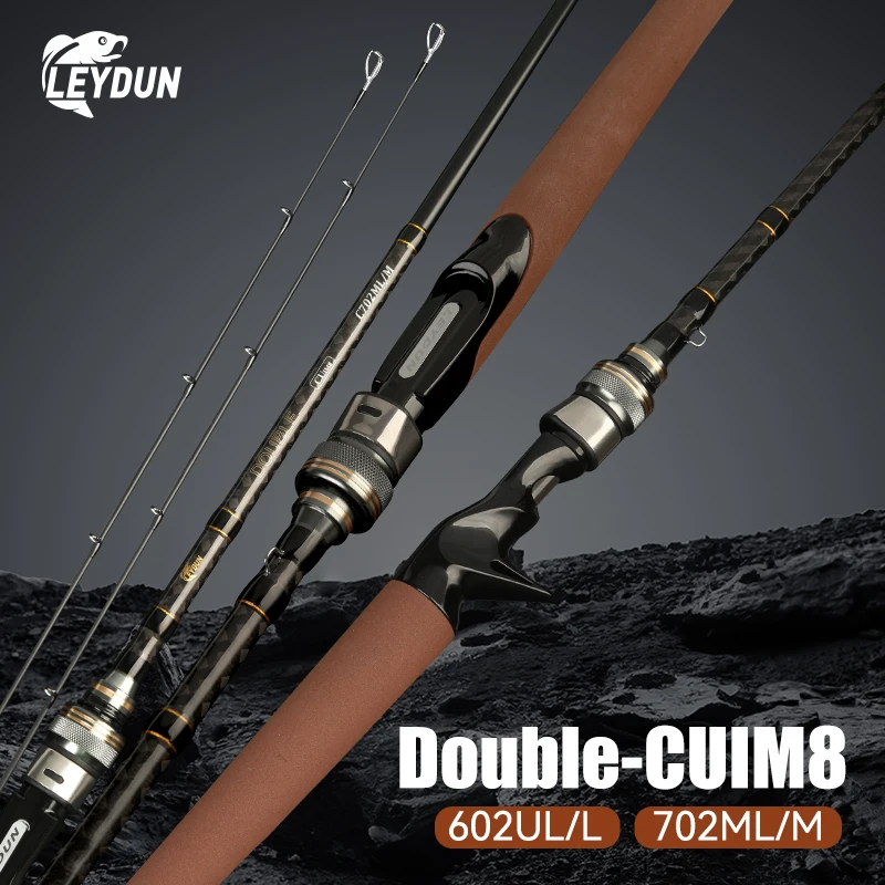 LEYDUN Ultralight Fishing Rod 1.8m 2.1m Two Tips Fast Action Spinning Jigging Rod UL L M ML Carbon Casting Travel Feeder Rods