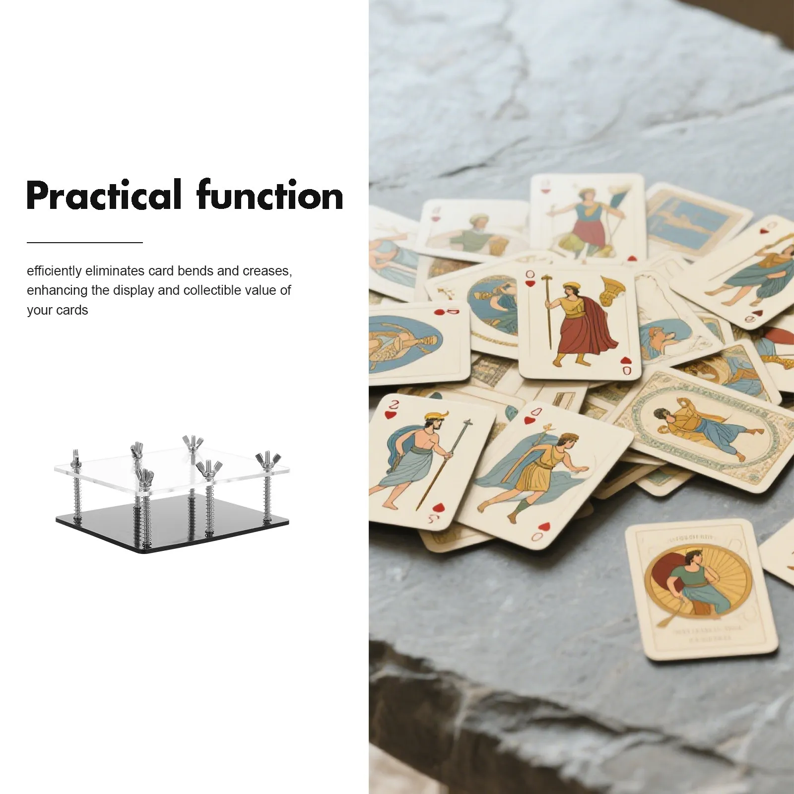 Card Flattener Corrector Set for Sports Game Playing Cards Precision Restoration Tool with Surface Protection
