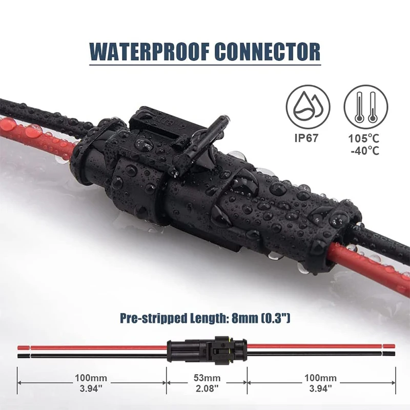 5set AMP 1P 2P 3P 4P 5P 6P Way Waterproof Electrical Auto Connector Male Female Plug with Wire Cable harness for Car Motorcycle