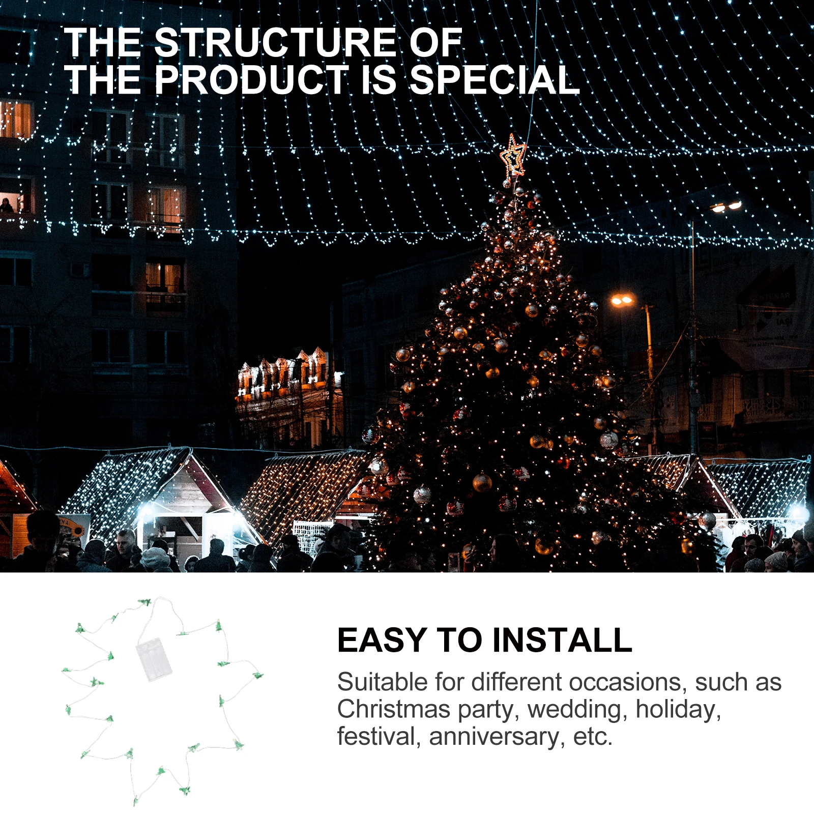 

1Set Xmas Tree Shape Lamp Plastic Material Long-Lasting Use Christmas LED Light Holiday Festival Decoration Xmas Lamp