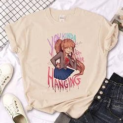 Doki Doki top women streetwear Y2K tshirt female Japanese funny comic clothes
