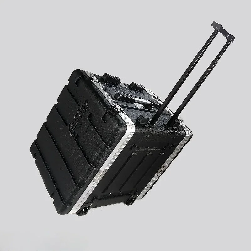 Stage equipment 8UW ABS plastic flight case, 19 - inch rack trolley pulley mobile cabinet