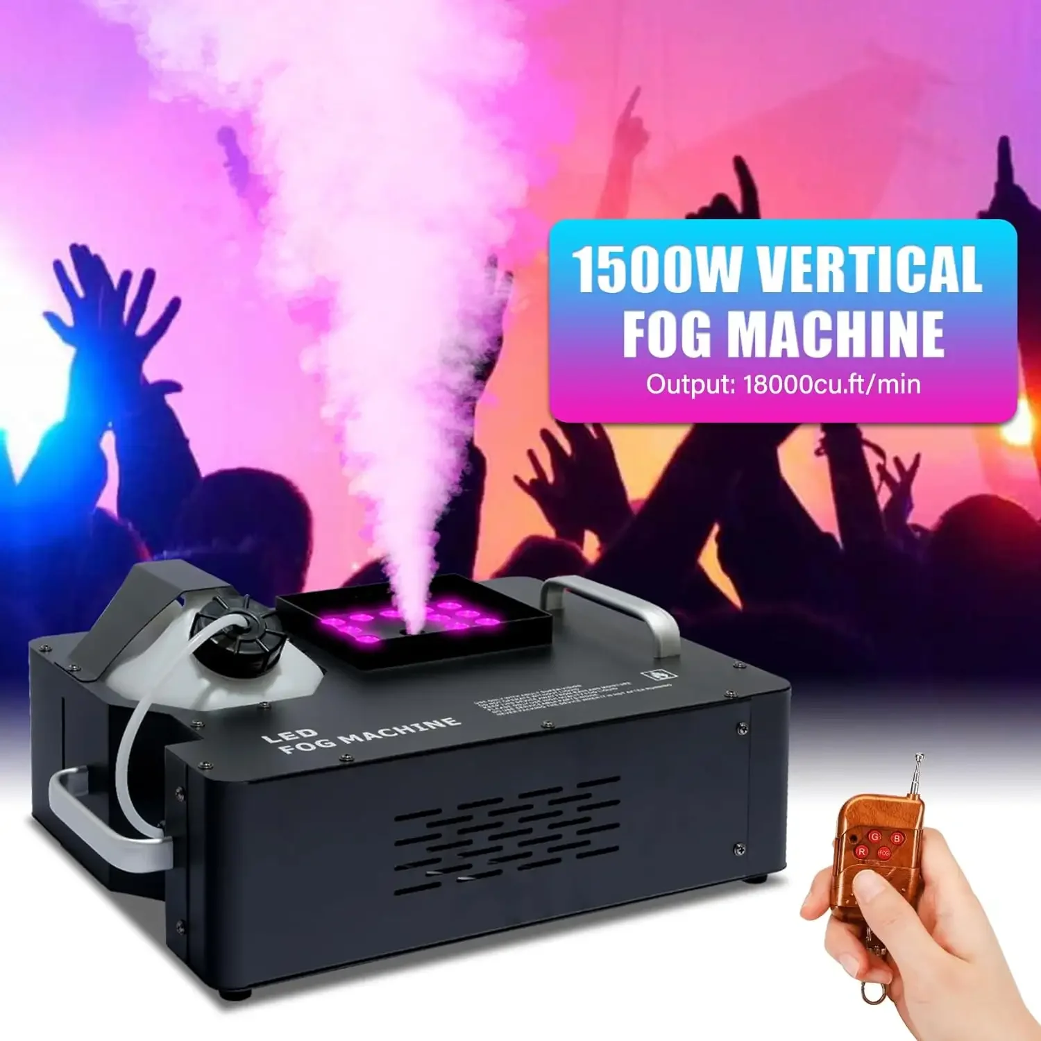 1500W telecomando DMX512 Fog Machine e 24x3W RGB Light Smoke Machine KTV Disco DJ Party Club Bar Wedding Stage Event Show