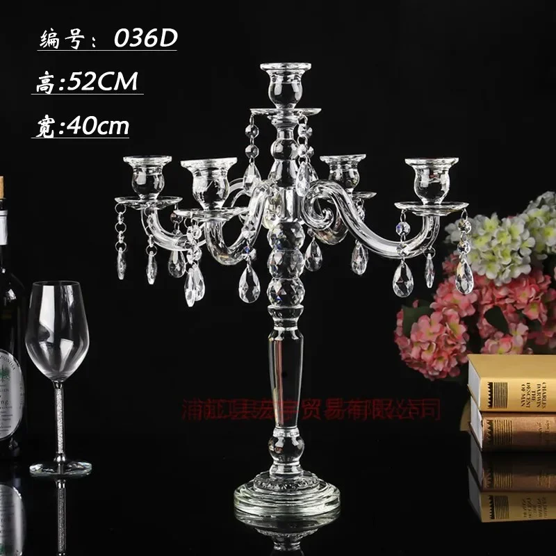 Exquisite Crystal Candle Holder Luxury Practical Wedding Candelabro Banquet Chandelier Kerzenhalter Home Decorations CY50CS