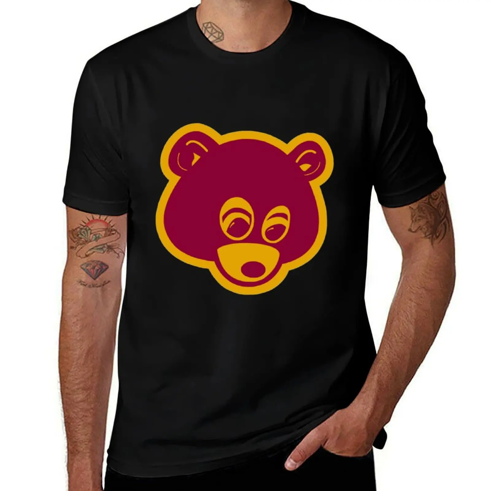 Kanye West Dropout Bear T-Shirt Functional Casual Short Sleeve Tee T-Shirt