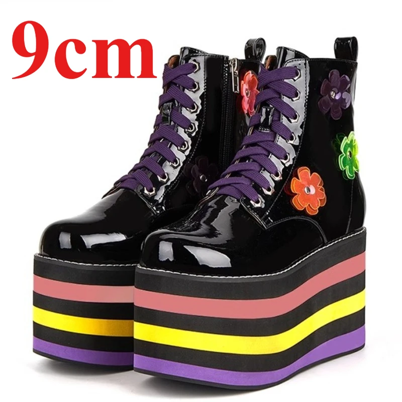 

Женская удобная дышащая повседневная обувь с круглым носком и толстой подошвой 9 см, увеличивающая рост