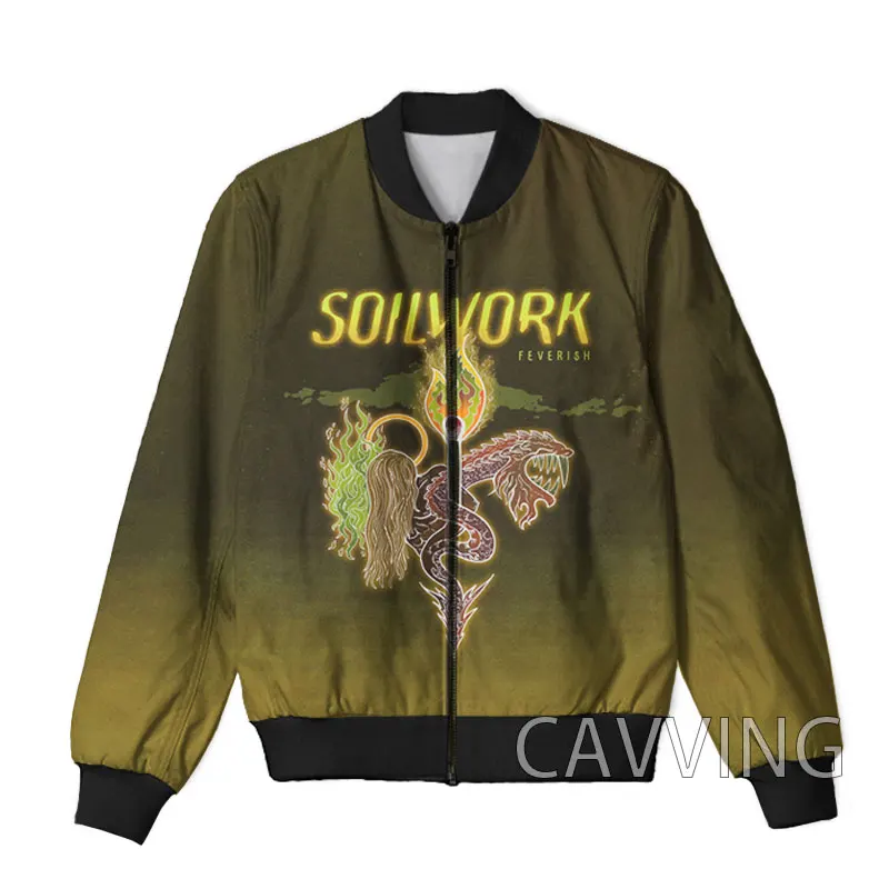 

New Fashion Women/Men's 3D Print SOILWORK Band Zipper Bomber Jackets Men Overcoat Mens Coat Zip Up Jackets