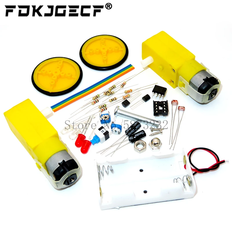 D2-1 DIY Kit Intelligent Tracking Line Smart Car Kit TT Motor Electronic DIY Kit Smart Patrol Automobile Parts DIY Electronic