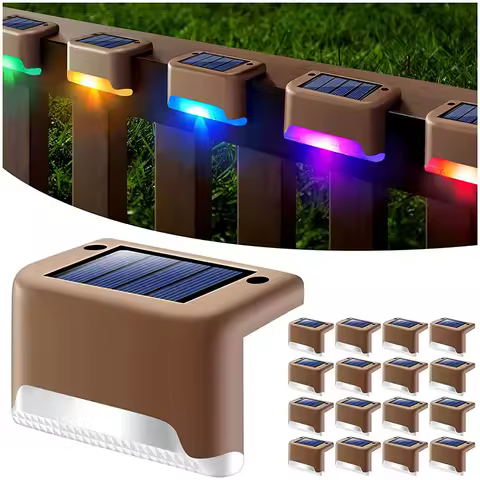 2/4/8/16 Pack Solar Deck Lights LED Waterproof Outdoor Solar Powered LED Step Lights For Decks Stairs Patio Yard Garden Decor