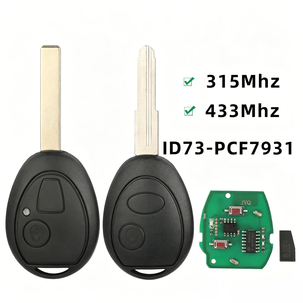 

2 Button Remote Car Key 315/433Mhz PCF7931 For BMW Mini Cooper R53 R50 MG7 For Land Rover Discovery Aoto Fob Control