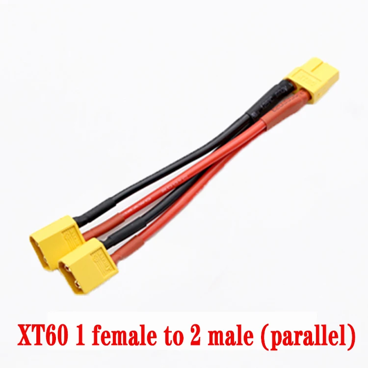 XT60 XT90 Mannelijke/Vrouwelijke Kabel Parallelle Batterijconnector 3-weg 14AWG Siliconen Draad Dubbele Verlengkabel Y-splitter voor Lader Motor - afbeelding 1
