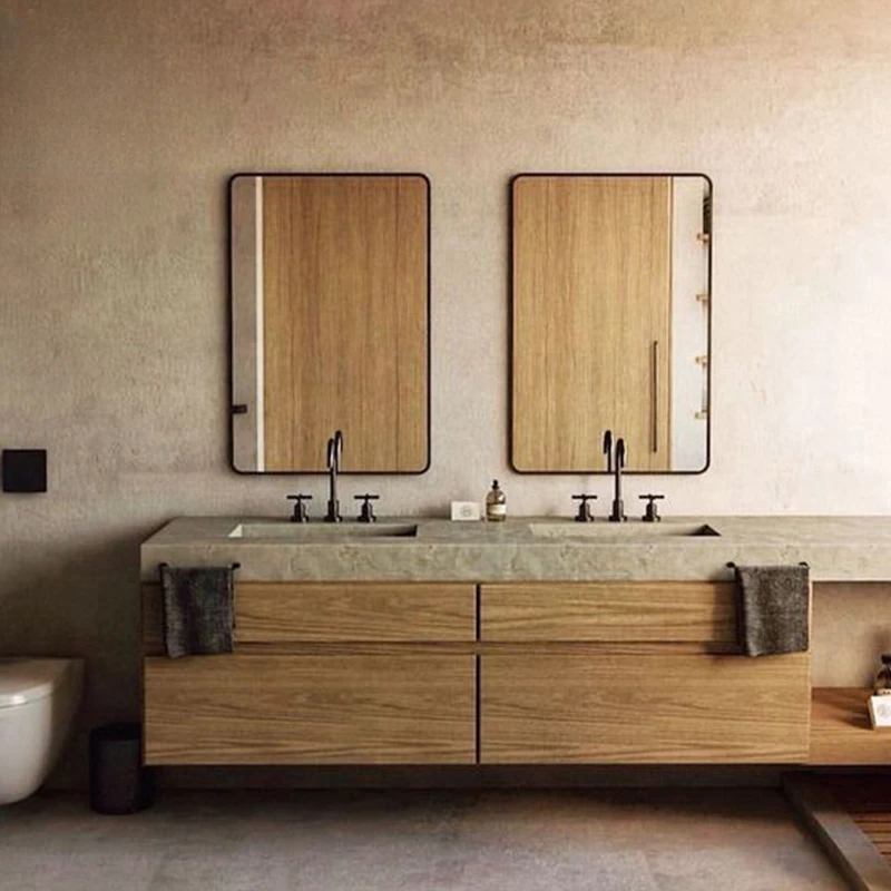 Rock slab integrated basin, bathroom cabinet, combined bathroom, hand wash basin, pool wash table, solid wood cabinet