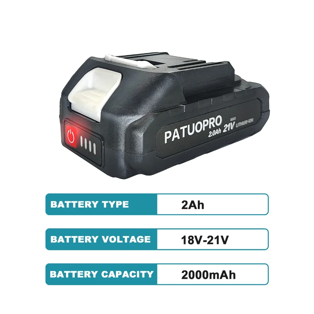 Imagem -02 - Patuopro 1821v 2.0 4.0 6.0 8.0ah Bateria de Lítio Recarregável para Makita 18v Chave Elétrica Serra Broca Moedor Ferramentas Elétricas