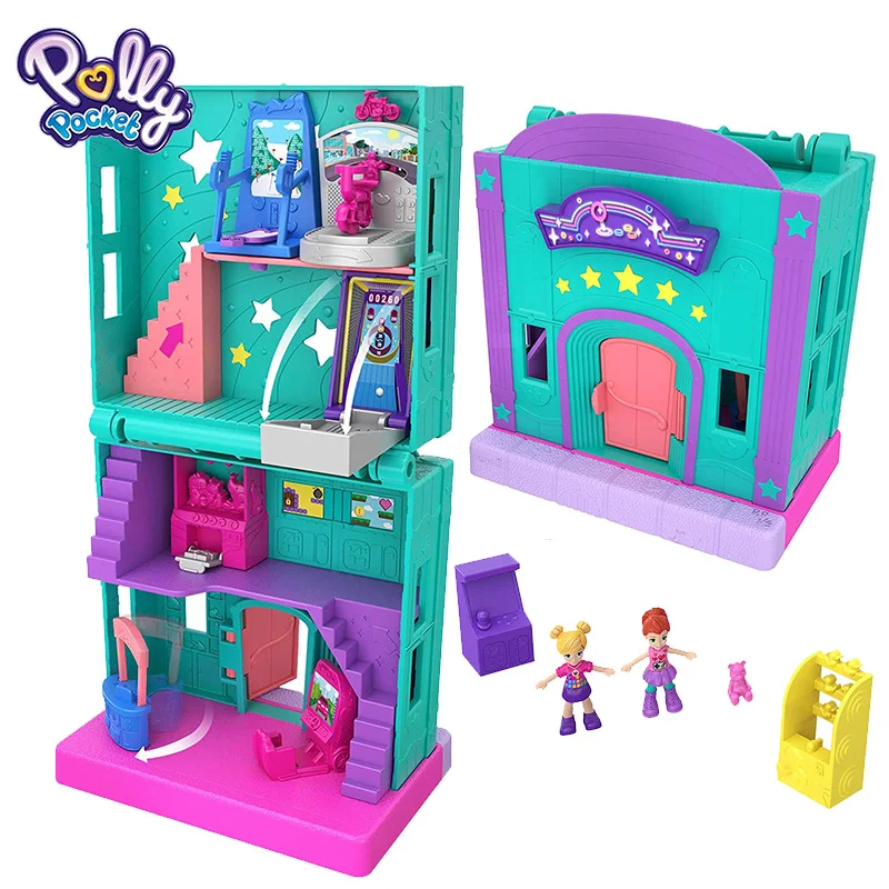 Original Polly Pocket Mini Polly Little Store Box Girls Car Toys World Mini Scene Toy Girl Gift Doll House Accessories Juguetes image 5