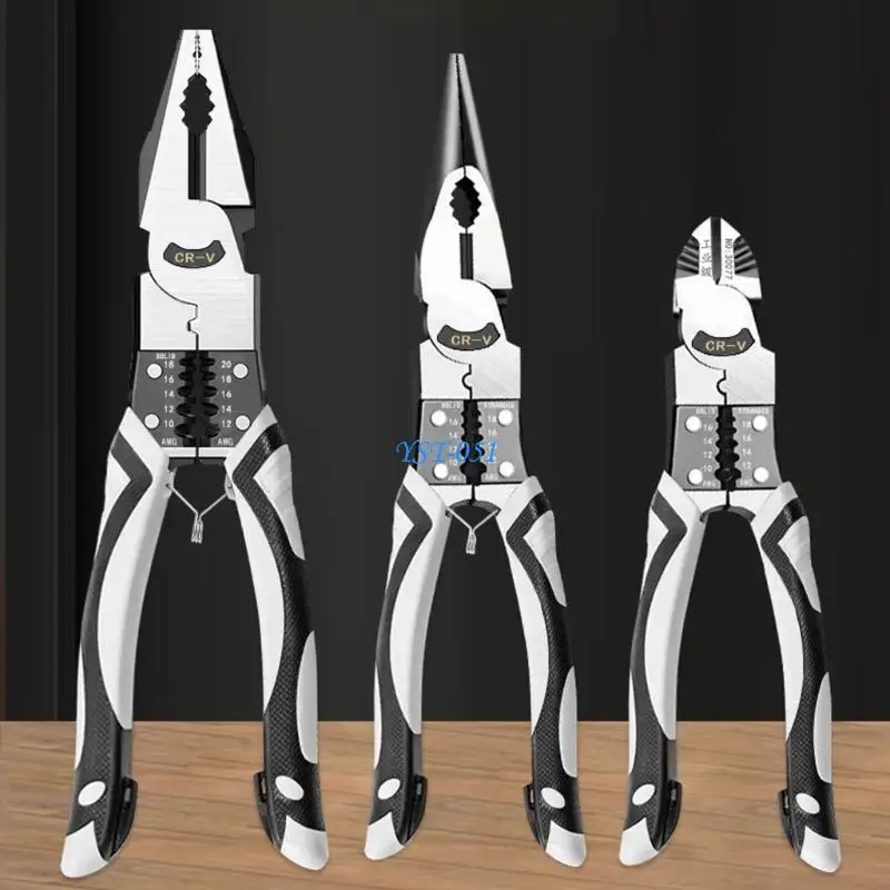 

E15A Versatile Electrician Plier Side Scissor Long Nose Pliers Side Scissor Long Nose Wire Scissor Perfect for Various Projec