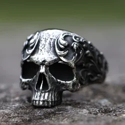NEW Men's 316L Stainless-Steel Rings Retro Skull Head Vintage Gothic Punk High-Quality Jewelry Gifts Free Shipping