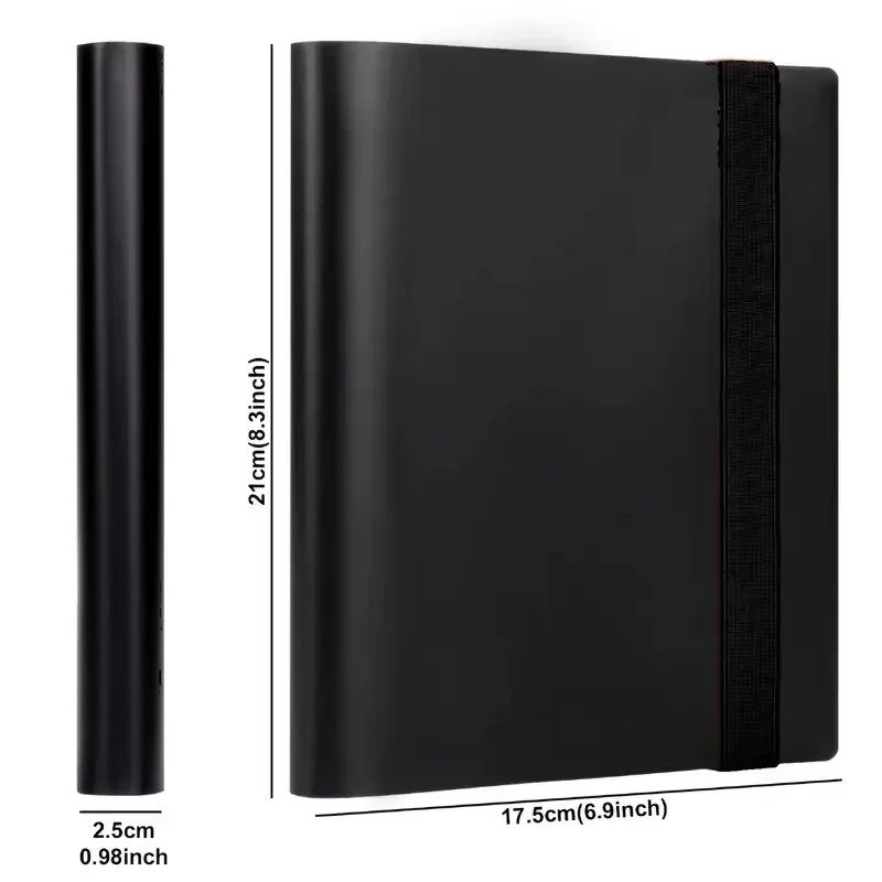 4-Pocket Trading Card Binder Holds 160 Cards, Durable PP Card Album with Elastic Strap, Storage Folder for Sports, Game & Photo