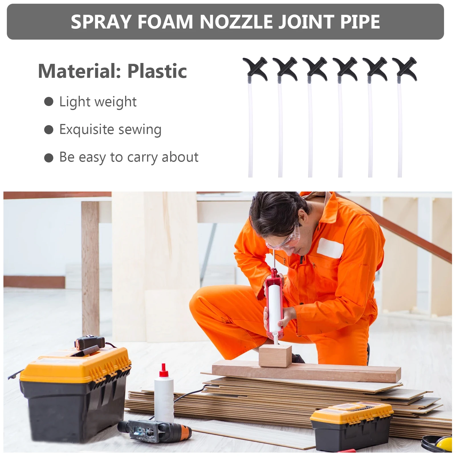 50Pcs Foam Tube Nozzle Seam Filling Durable Plastic Caulking Tube Replacement Practical Spray Glue Application