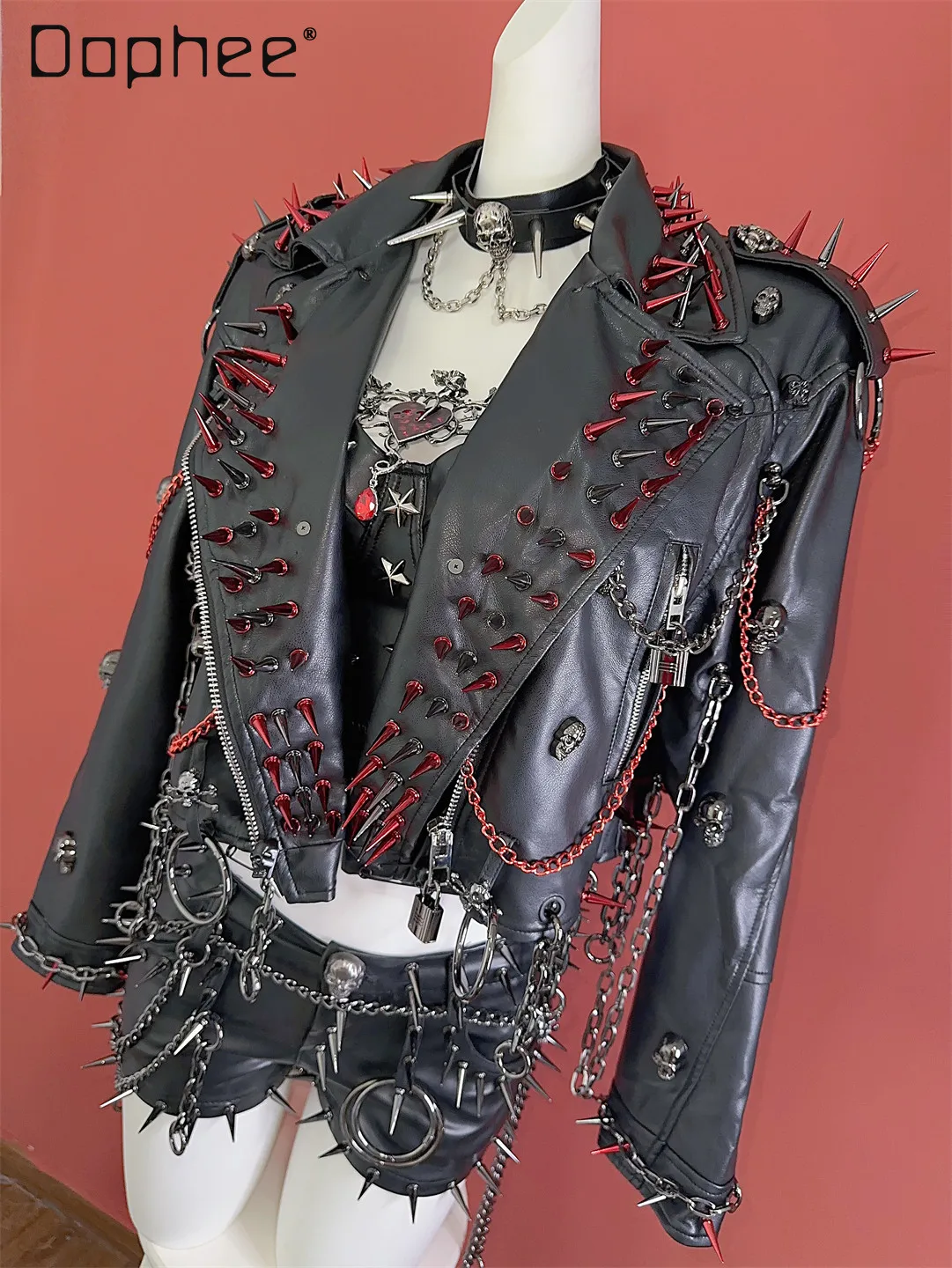 Y2K Spice Girl Subculture Punk Rock Rivet Chain Heavy Industry