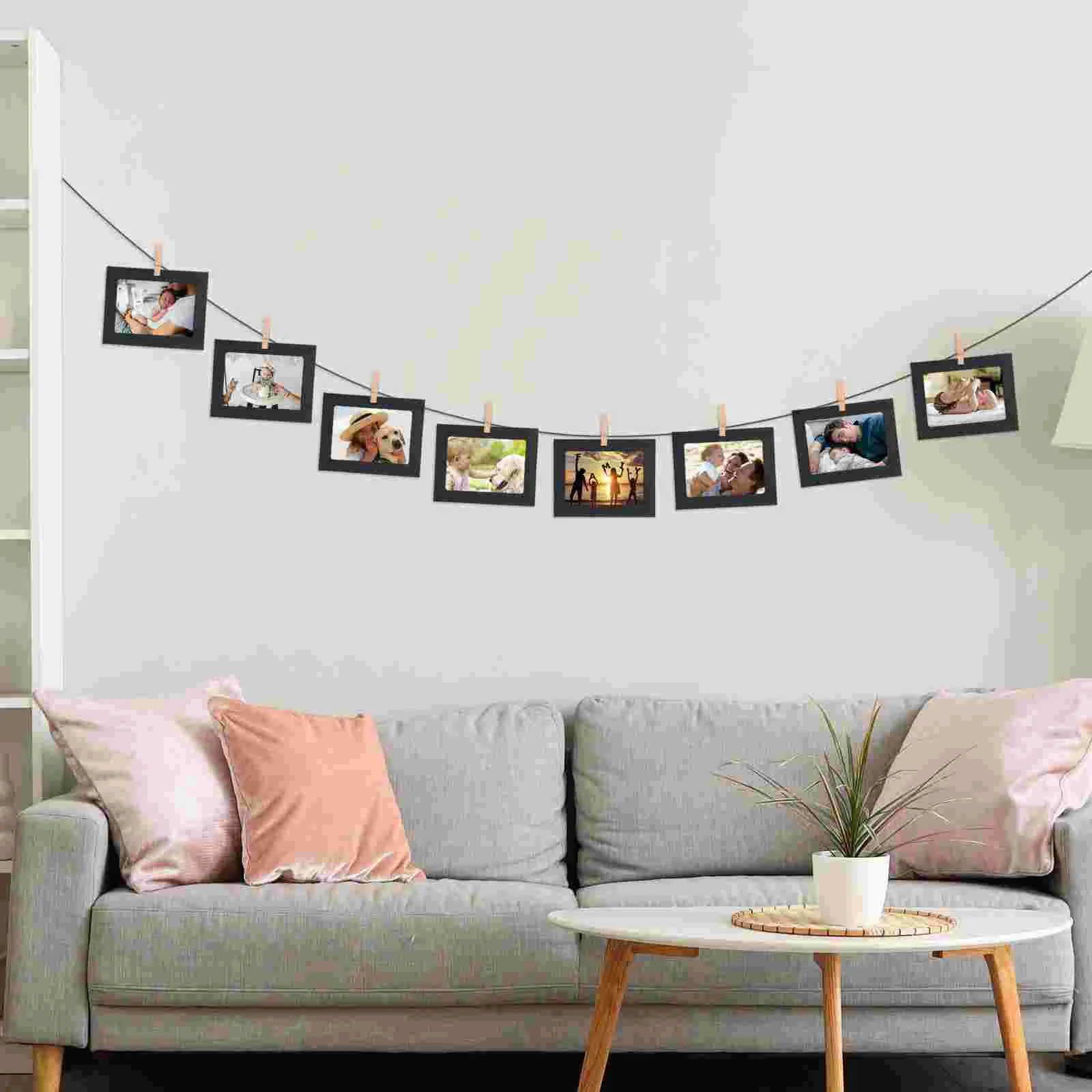 10 Pcs Photo Frame Paper Picture Hanger Frames Cercei 4x6 with Mat Clip Holders 8 Desk Blank