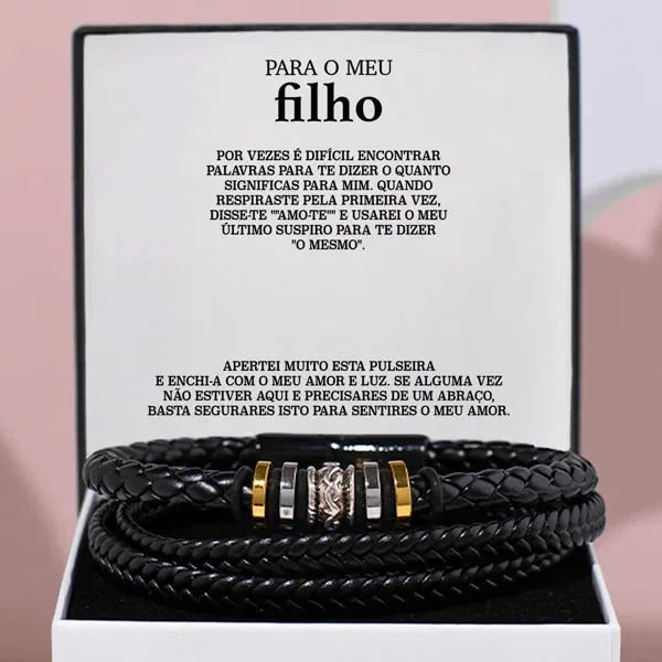 Para o Meu Filho LEATHER BRACELET To My Son Gift Bracelet Men Birthday Gifts with Box 2023 Fashion Jewelry Dropshipping