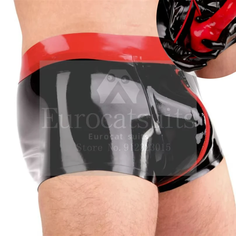 شورت مطاطي للرجال مع ملابس داخلية بسحاب منفرج ، مجموعة ملابس صنم