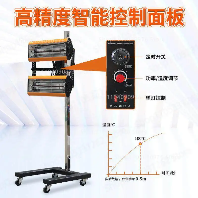 Portable Short Wave Infrared Car Paint Curing Lamp for Industrial Spray Booth High Temperature Drying