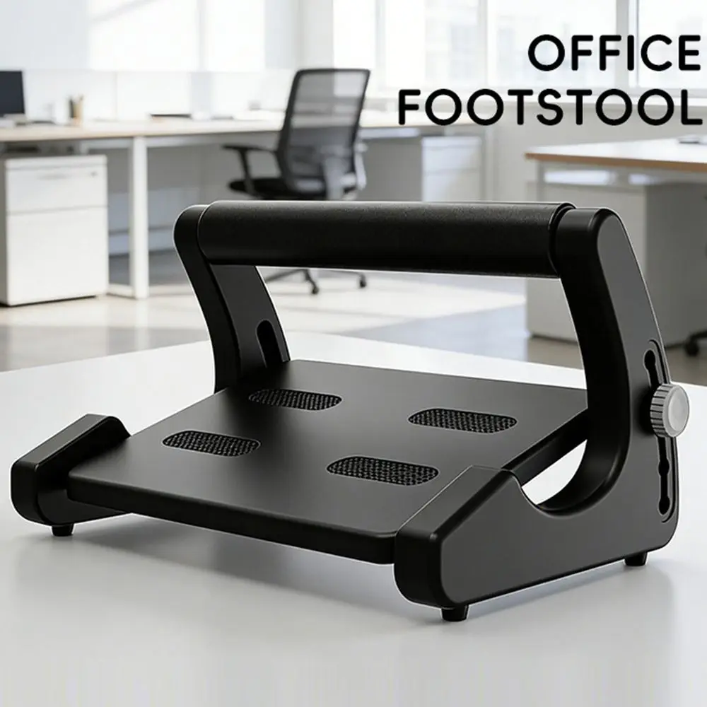 Adjustable Angle Under Desk Footrest Ergonomic 5 Level Adjustable Footstool Smooth Edge Textured Surface Office Desk Foot JJ1761