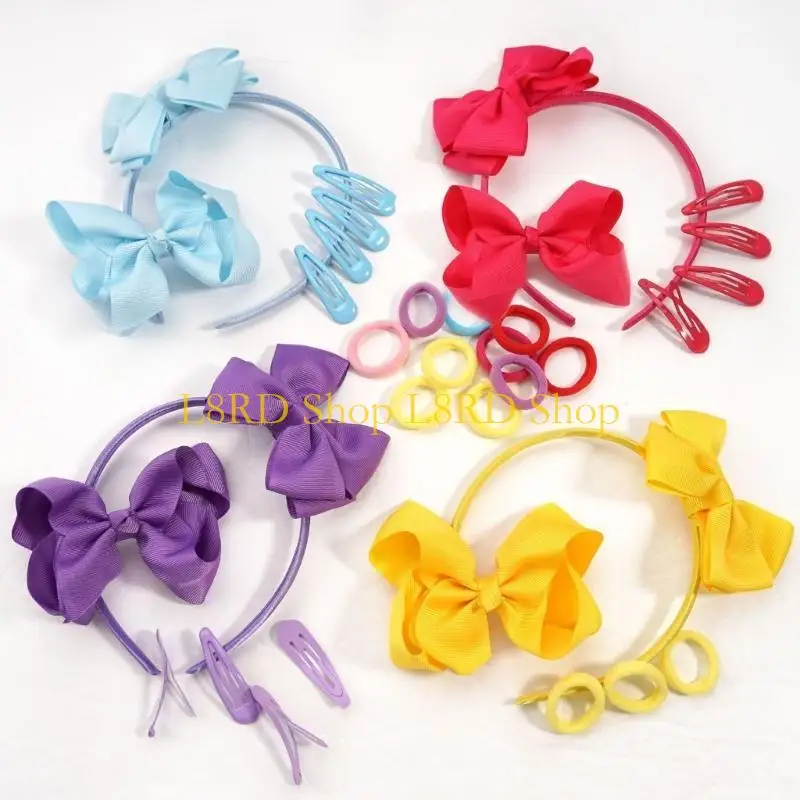 L8RD 20Pcs Hair Bows Set with Hair Clips,Headbands Multi styled Hair Accessories