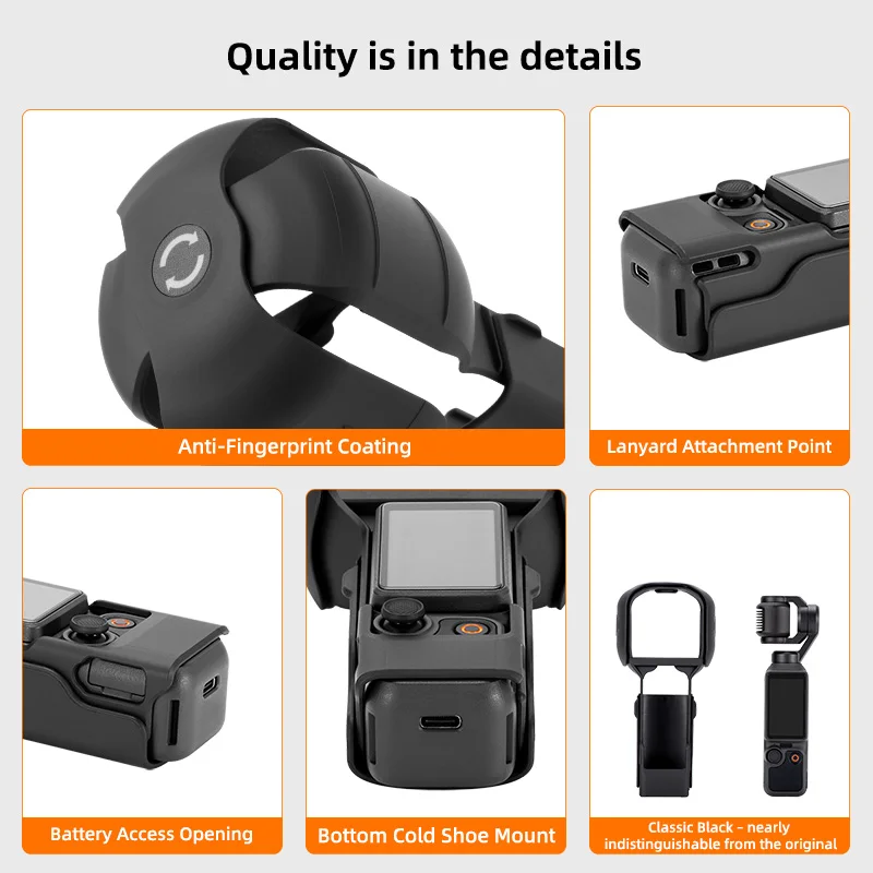 Protective Case for DJI OSMO Pocket 4 Rotating Protective Shell Quick Release Cover Tempered Glass Flim for DJI Pocket 4