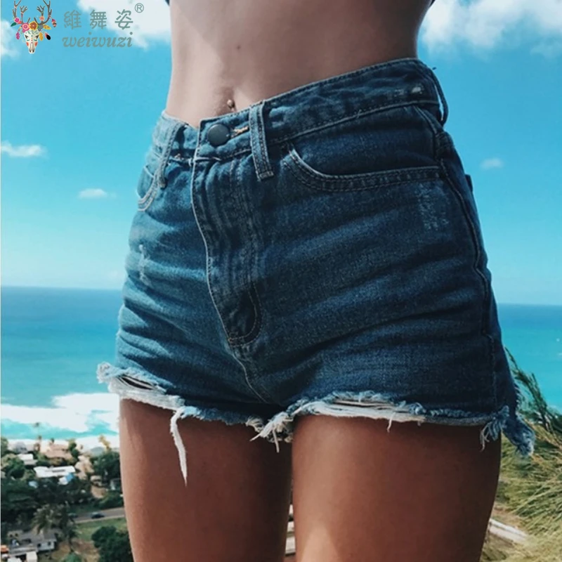 여성용 데님 반바지 청바지 찢어진 바지 슬림핏 하이웨이스트 팬츠 캐주얼 빈티지 스트릿웨어 우아한 오피스룩 여름