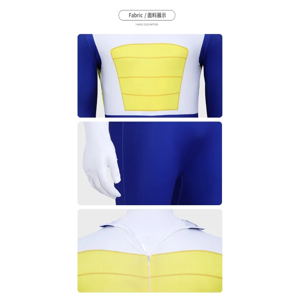 Adult  Anime Super Hero Fantasy Vegeta Cosplay Costume Men Jumpsuit Uniform Outfits Halloween Carnival Party Comic Con Suit New view 6