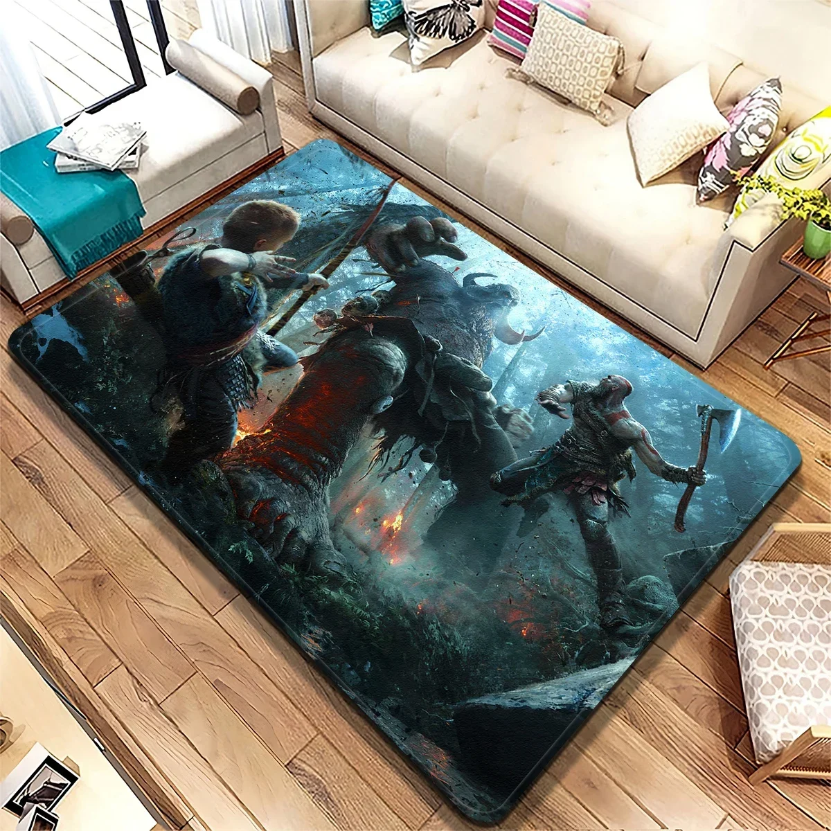 God Of War 3D Game Ragnarok Carpet Kitchen MatEntrance Doormat Bedroom Floor Decoration LivingRoom Carpet Bathroom Anti-slip Rug