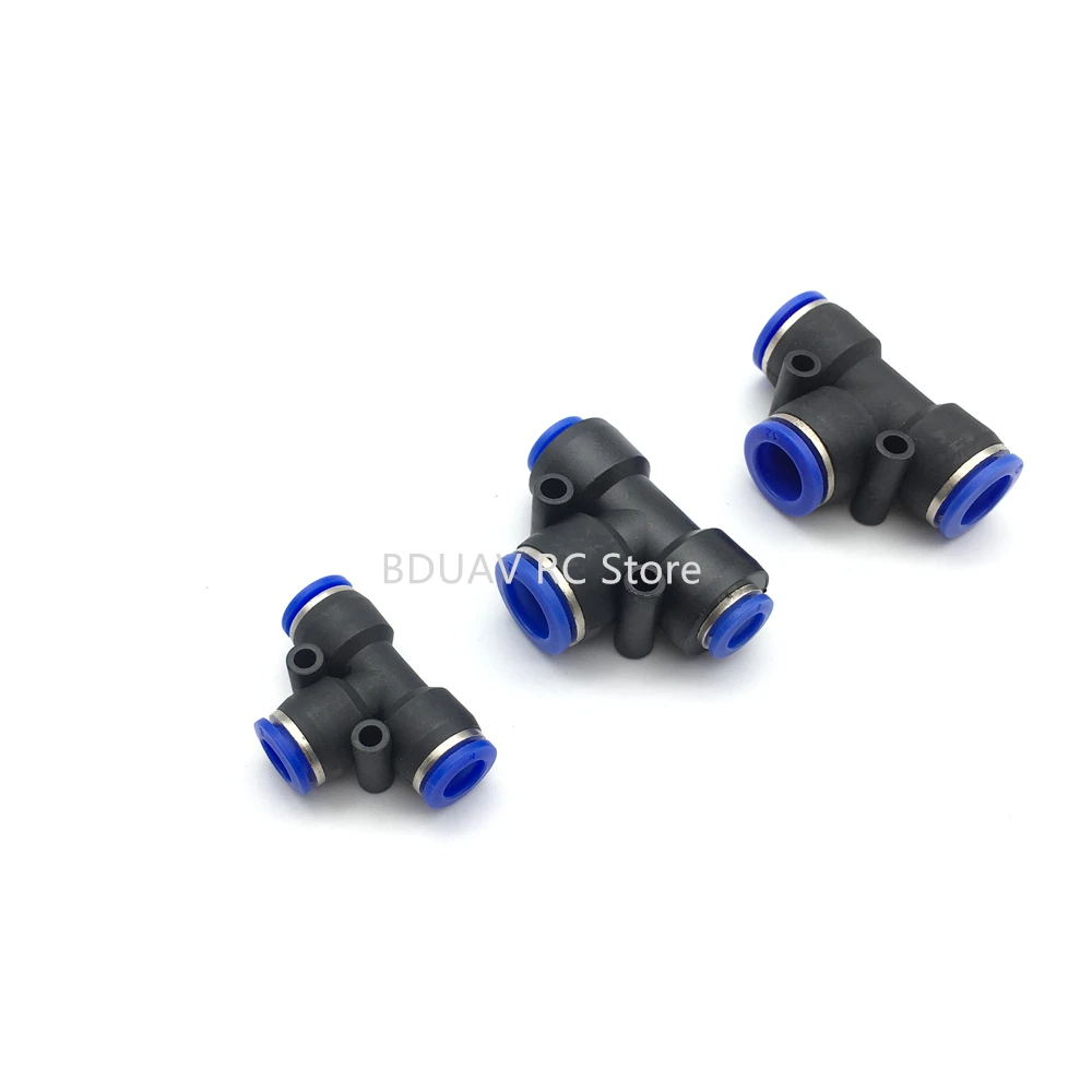 20 pcs 8 mm 12 mm Plastic Pneumatic Tee Fitting T-Type Air Tube Quick Connector for Agricultural Drones