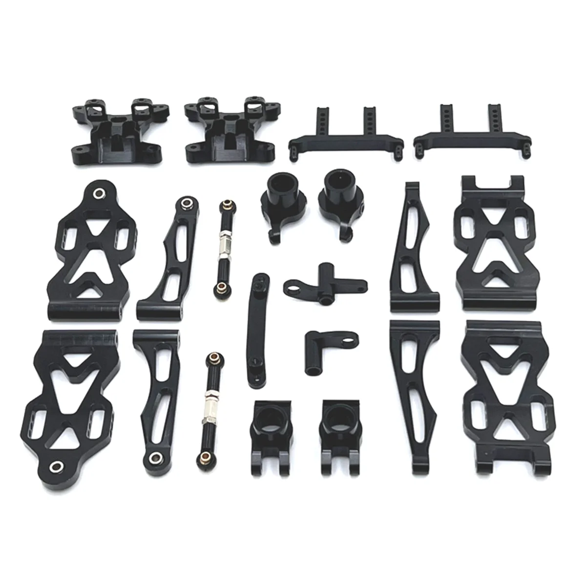 Aluminum Remote Control Car Upgrade Accessories Kit for SCY 1/16 16101 16102 JJRC Black