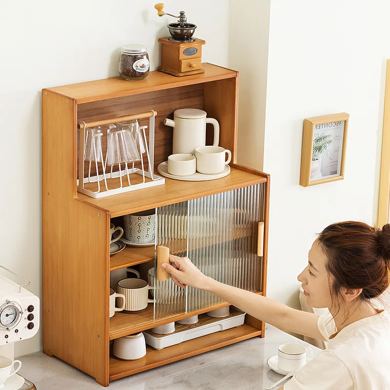 Kitchen shelves countertops layered seasoning  storage racks cabinets household goods multi-functional artifacts