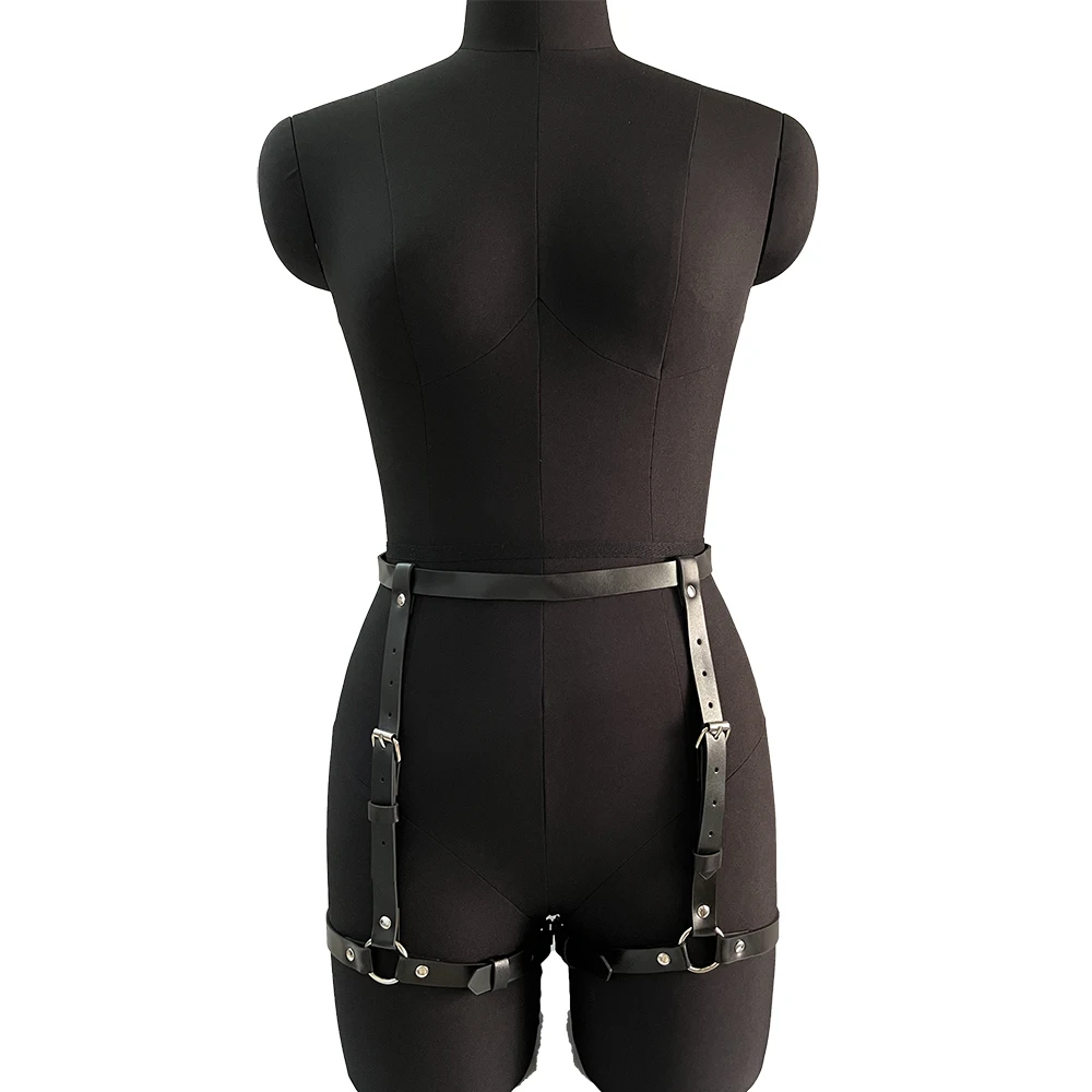 Sexy Garter Belt Leather Harness Lingerie Fetish Body Bondage Harness BDSM Leg Harness Woman Thigh Garter Gothic Clothes