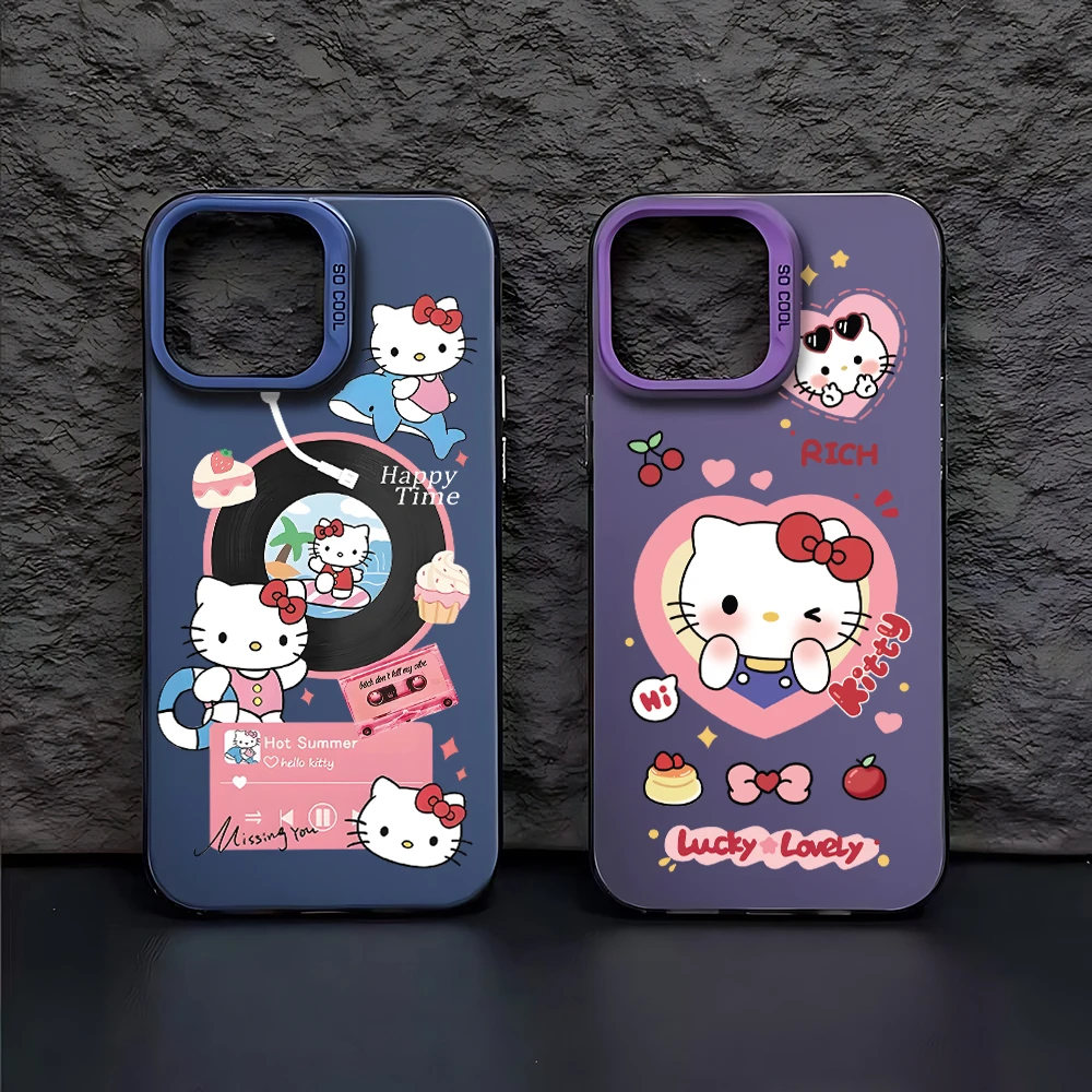 Hallo Kitty niedlichen Cartoon Handy hülle für Oppo A17 A18 A31 A37 A38 A55 A57 A58 A74 A76 A78 A94 A98 5g matte stoß feste Rückseite