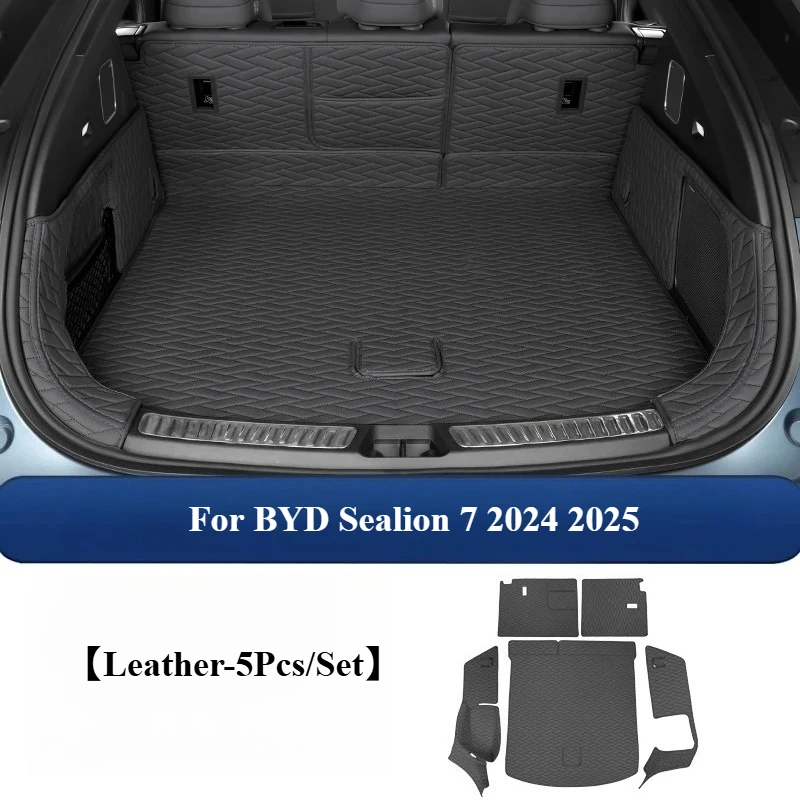 Picture 7: For BYD Sealion 7 2024 2025 Accessories Rear Trunk Mats Leather Anti-scratch All-inclusive Cargo Liner Luggage Protective Pad