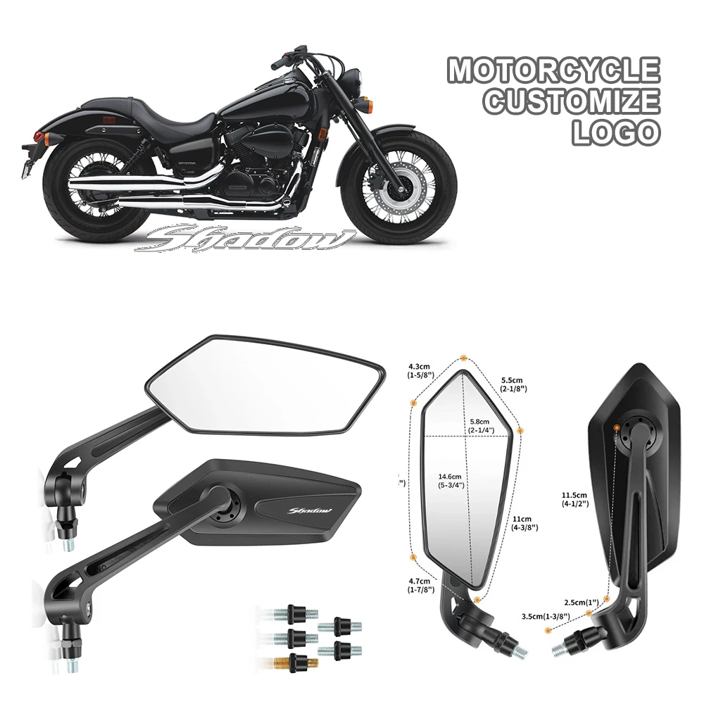 2 uds. Espejos retrovisores para motocicleta, espejo convexo plegable duradero para Honda Shadow Phantom Shadow Aero Shadow RS SH300 NT1100 Navi