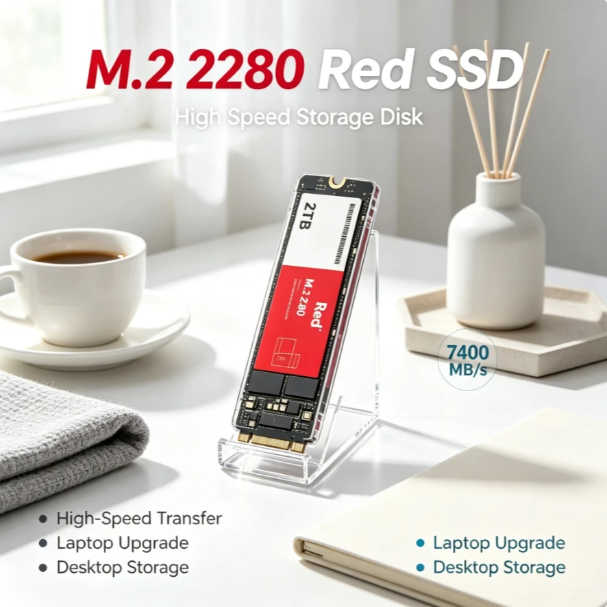 Original Red M.2 2280 Internal SSD High Speed Read‑Write Large Capacity Solid State Storage Drive For Laptop Desktop PC System