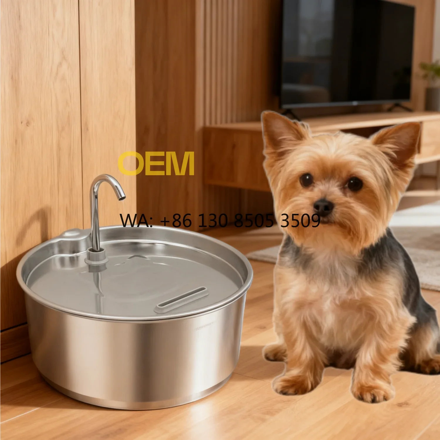 Modern Electric Cat Water Fountain Safest Most Reliable Multi-Cat Mate Decorative Pet Bowl Feeder Automatic Cats SS304