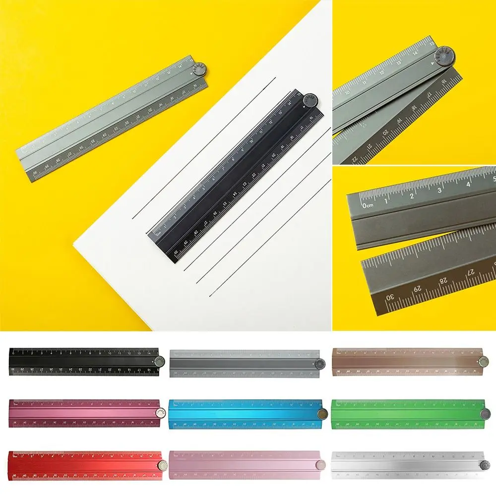 High Quality 30cm Folding Ruler Drawing Measuirng Tool Multifunctional Stationery Ruler Aluminum Alloy Straight Ruler Students