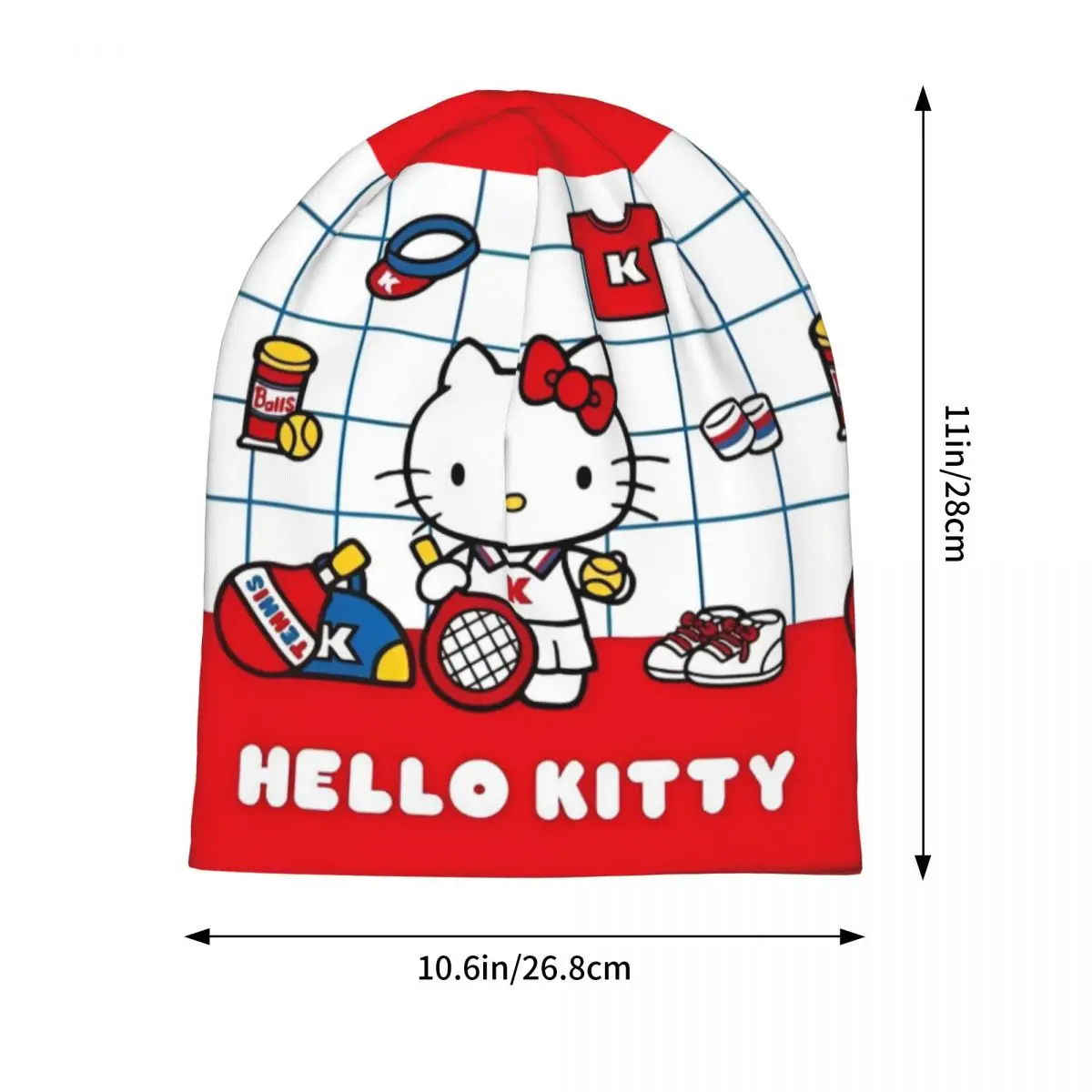 قبعات Hello Kitty Tennis Day الرائعة للجنسين في الهواء الطلق Skullies Beanies قبعات صيفية دافئة لغطاء الرأس #2