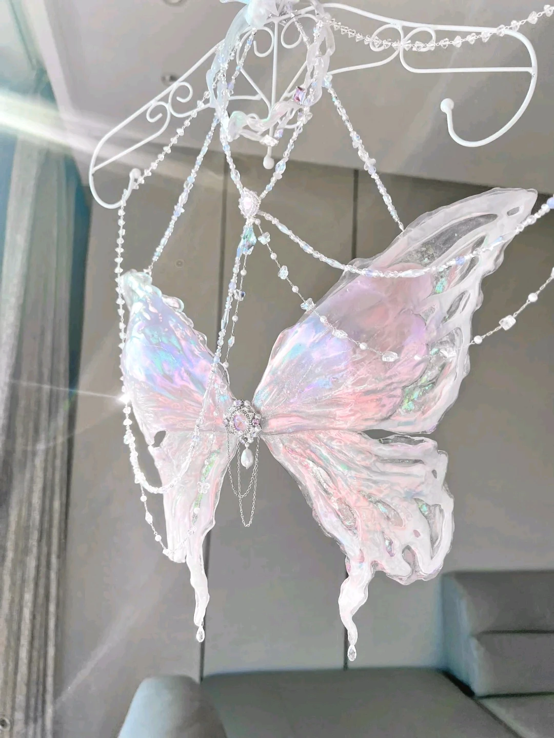 Fairy Butterfly Bikini Mermaid Crystal Resin + Silicone Bra Pure Handmade customizable Cosplay Anime Clothes Summer Swimsuit