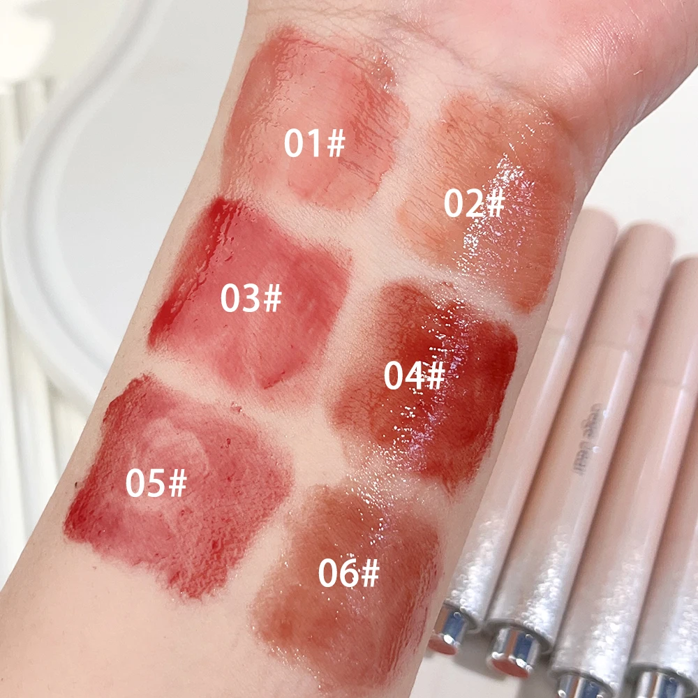 Mirror Jelly Solid Lip Gloss Lipstick Hydrating Clear Red Brown Moisturizing Lips Tint Nature Nude Korean Lip Makeup Cosmetics